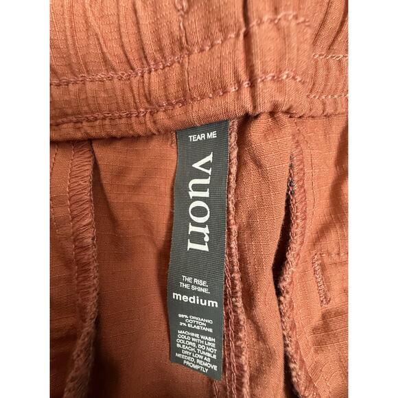 Vuori Ripstop Shorts Womens Medium Raw Hem Stretch Pockets Drawstring Coral - Picture 3 of 7